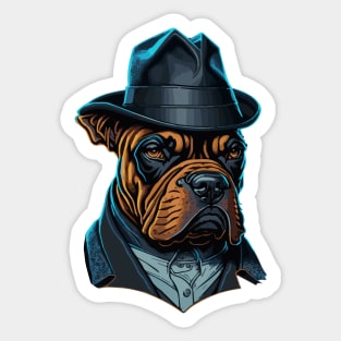 Cool boss dog art design Sticker